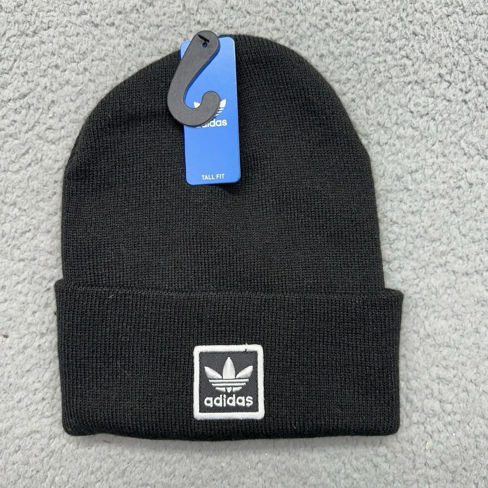 NWT Adidas Originals IQ5549 Tall Fit Black/White Utility Beanie OSFA 146356X